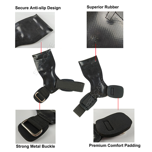 Rutschfeste Premium-Gummi-Hebe-Handgelenkbänder, Kreuzheben-Handgriffe für Männer und Frauen, Handflächenschutz, Handflächenschutz, Gewichtheber-Griff